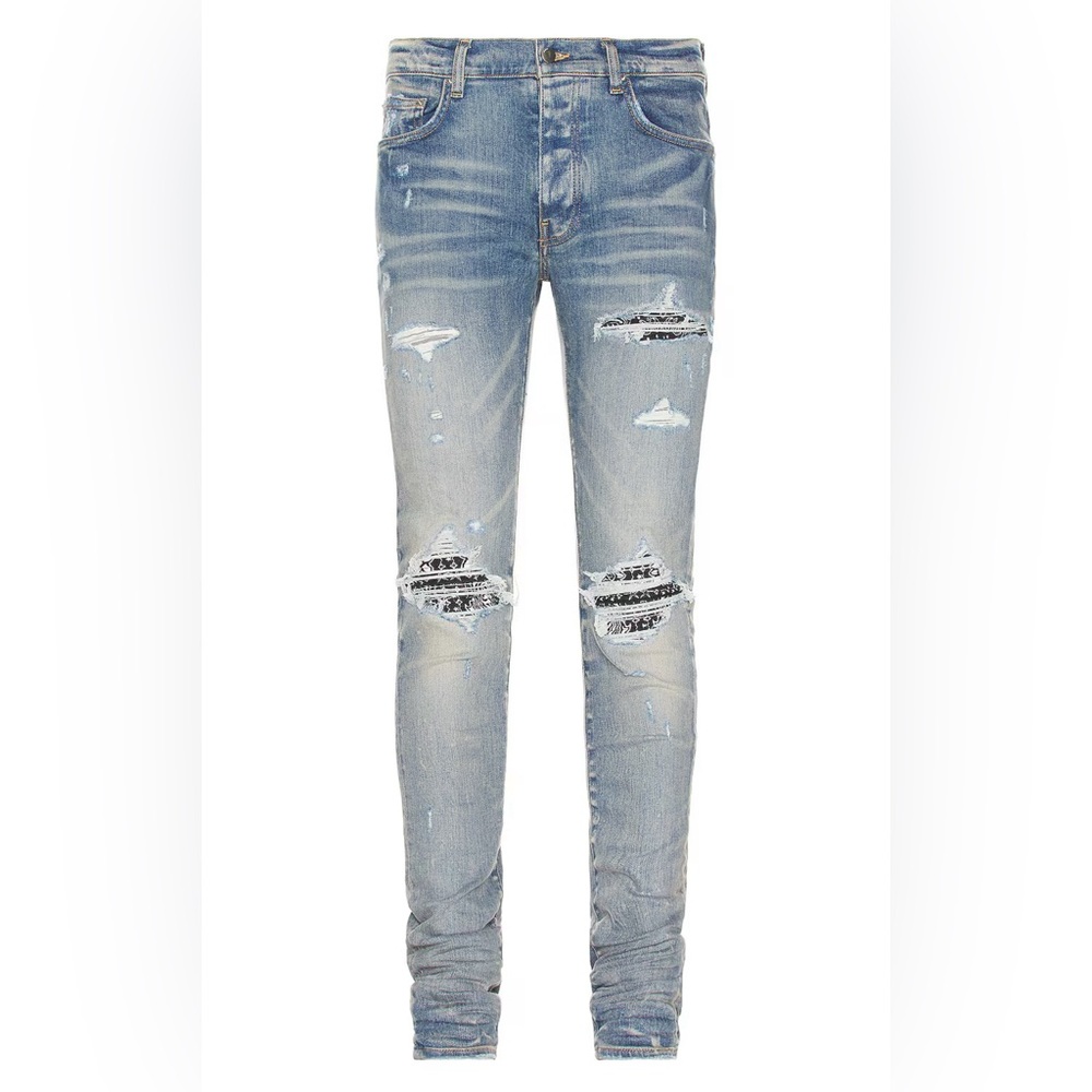 Amiri MX1 skinny fit patchwork jeans size 32